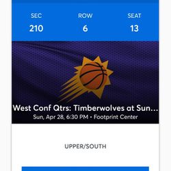 Suns Playoff Tickets Sec 210