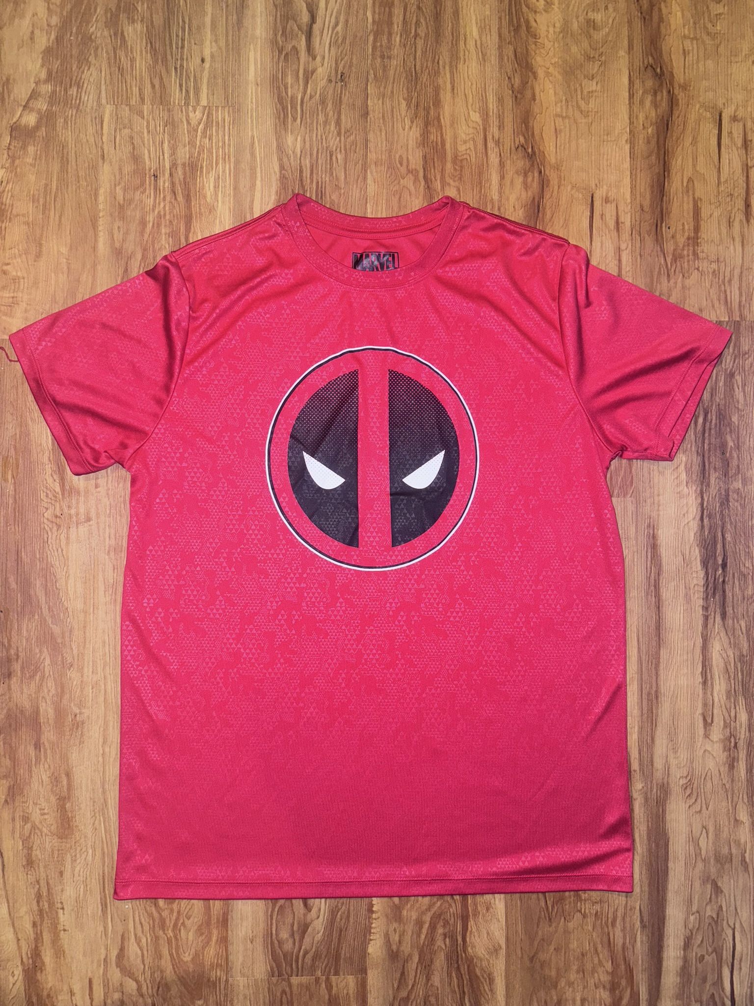 Men’s Sz XL Marvel Deadpool Red T Shirt Moisture Wicking Active Gym Athletic emo