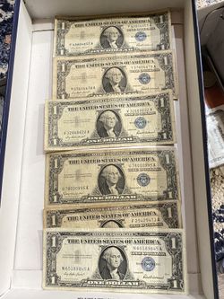 six one-dollar bills 1957