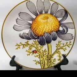 Williams Sonoma Jardin Des Fleurs Rare Blue Daisy Ladybug Dessert Salad Bread Luncheon Plate