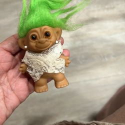 Vintage Dam Troll Doll Green Hair