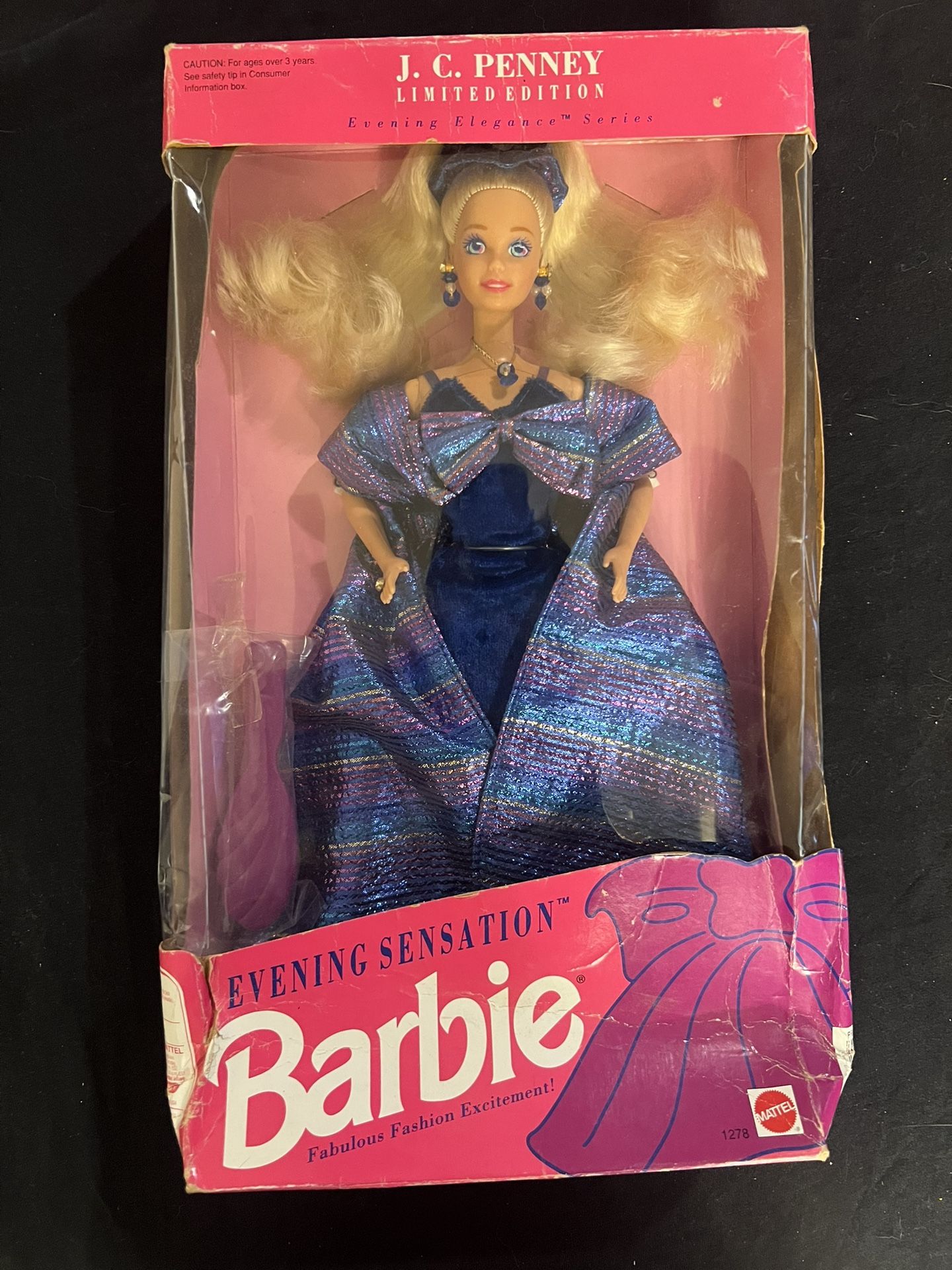 1992 EVENING SENSATION BARBIE - 1278 - ORIGINAL BOX UNOPENED - J.C.PENNEY