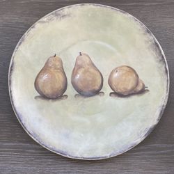 Vintage B. Ware Malibu Platter With Pear Still Life Print