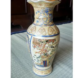 Satsuma-style Hand-painted Ceramic Vase