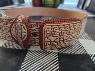 Men's Authentic Charro Saddle western Rodeo Belt, Cinto Charro Bordado Pitiado Style Vaquero Belt