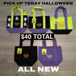 Trader Joe’s Halloween Mini Canvas Tote Bags New