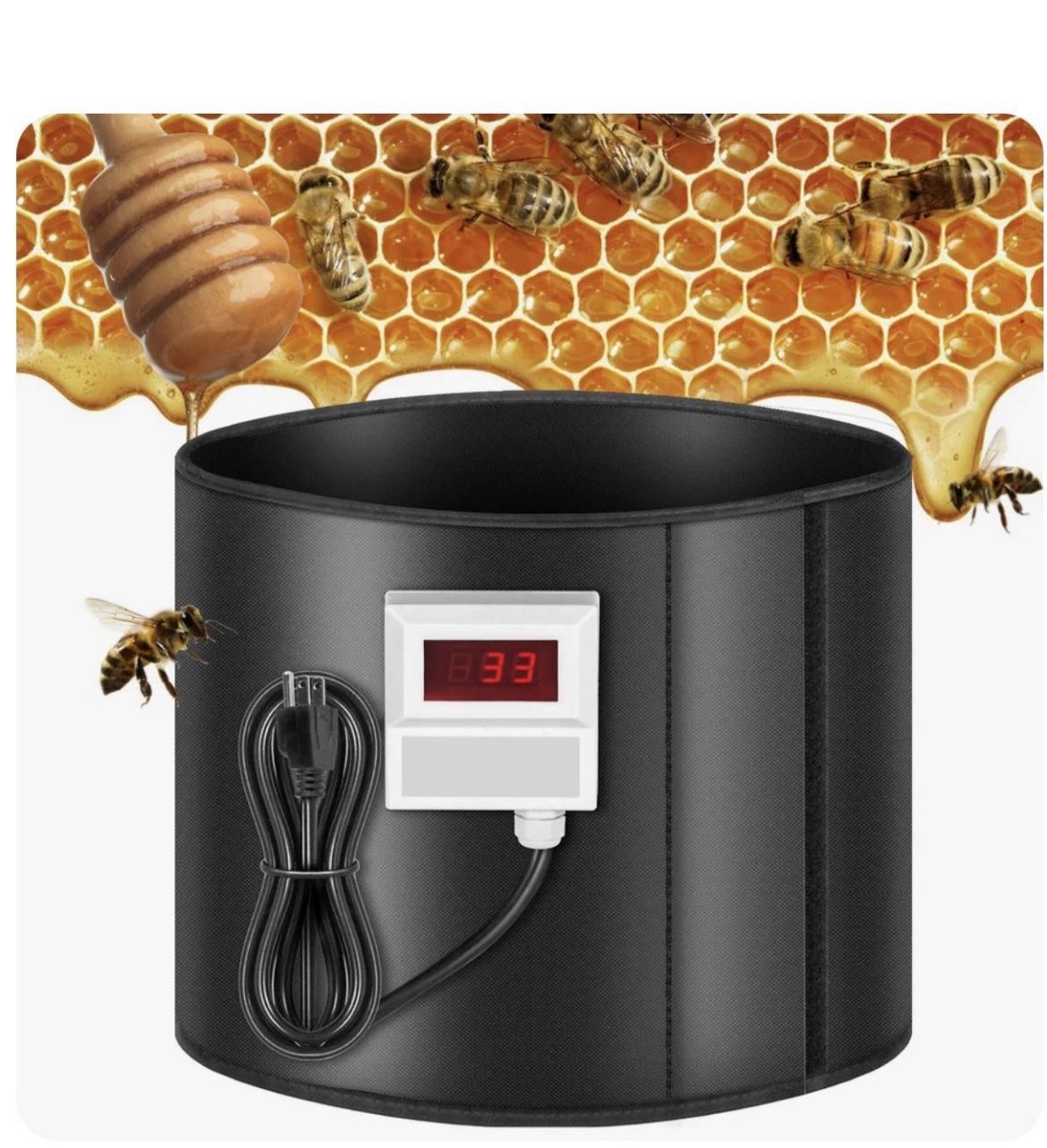 Honey Heater, 5 Gal Barrel Heater, 110V Honey Bucket Heater, Insulated