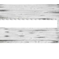 Country Cottage 42 in. White Large Rectangle Wood Coffee Table with Shelf