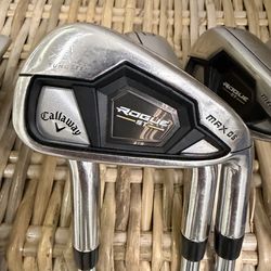 Callaway Rouge ST Max OS Iron Set 5-PW, AW, SW stiff flex