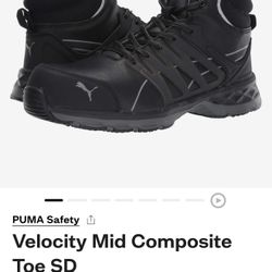 2 PUMA VELOCITY 2.0 BLACK LOW  MID  SAFETY WORK SHOES