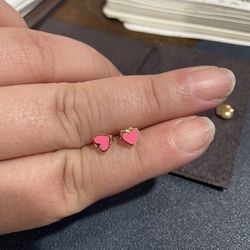 Pink Heart Stud Earrings