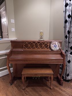 Danish Upright Piano with Bench- Excellent Condition