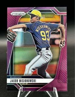2025 Panini Prizm Jacob Misiorowski (RC) Milwaukee Brewers #4 Purple Prizm 85/149