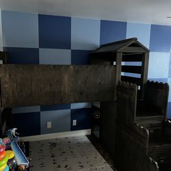 Twin bed frame loft with drawers