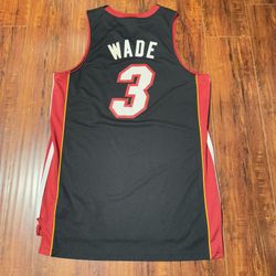 Dwayne Wade Adidas Miami Heat #3 Jersey Sz Medium Black Authentic Read Info Blw! 