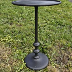 Round Blackened Bronze End Table

