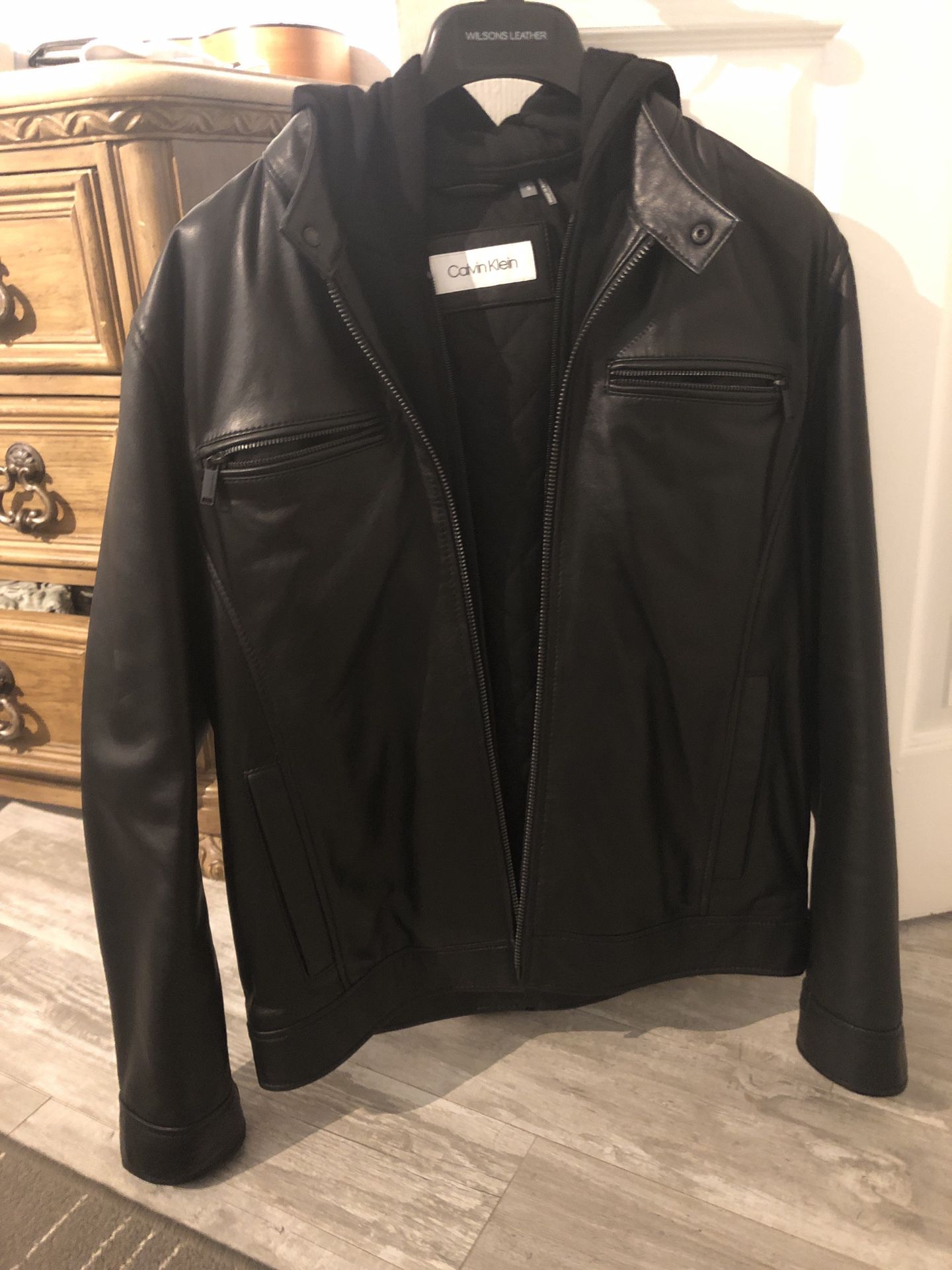 Calvin Klein lamb skin leather jacket size small