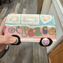 Hippie volkswagen ceramic planter
