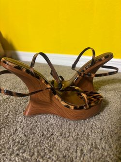 Leopard Print Wedge Sandals
