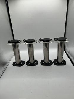 (4x) 90° Gasket Flush Mount Rod Holder with PVC Cap, Stainless Steel