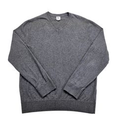 Gap For Good Mens Gray V-Neck Sweater Size Medium Heathered Charcoal Knit