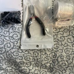 New Black Beads Wire Cutters And Elastic Cord 