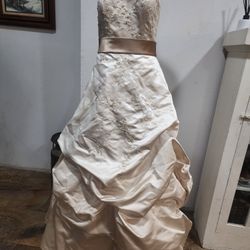 Champagne Wedding Dress Size 10