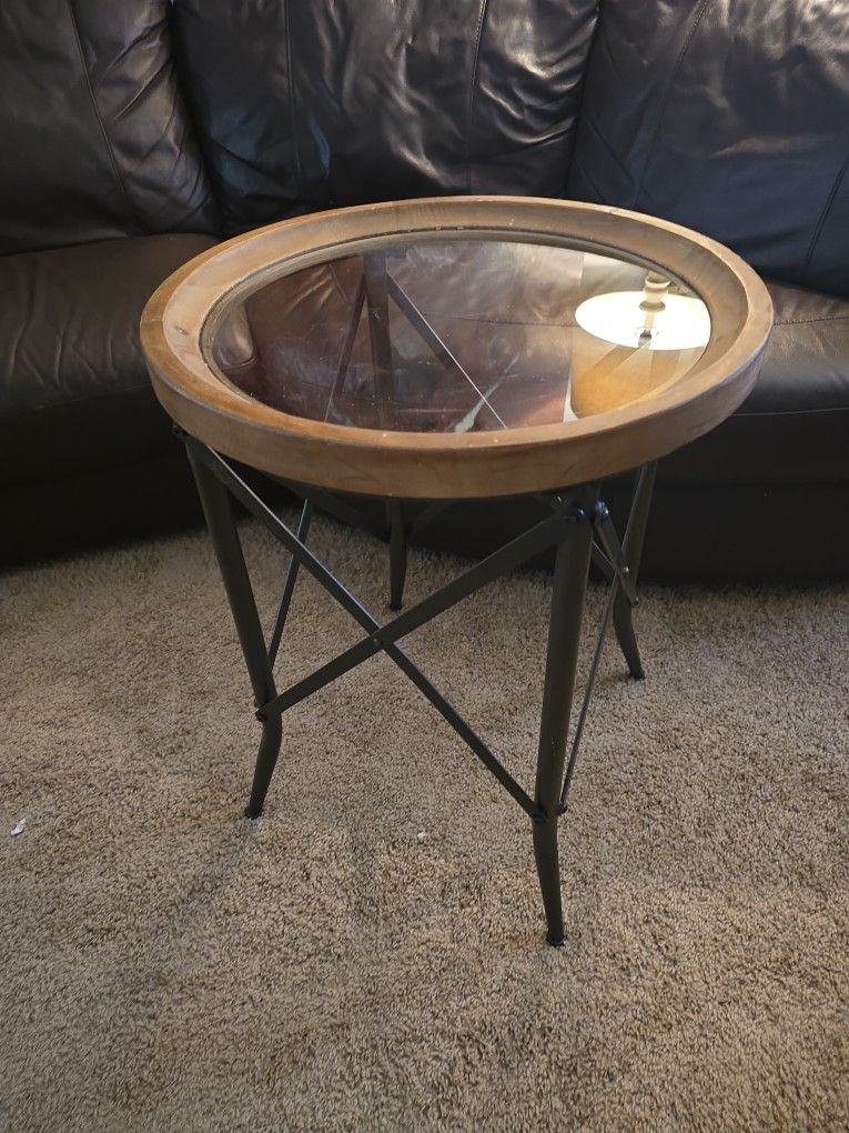 Nice Wood/ Glass Side Table
