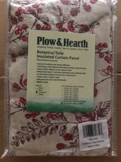 Botanical Toile Insulated Double-Lined Valance Cranberry 42"W x 14"L Plow & Hearth