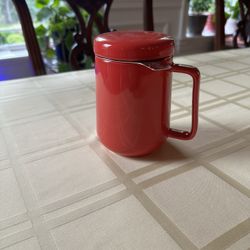Vintage Cherry Red Tea Thermos
