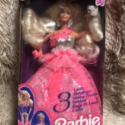 👱🏻‍♀️Barbie 3 Looks Doll 1994 Mattel 12339💅🏻