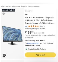 HP 27h Monitor **BRAND NEW**