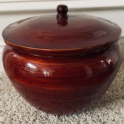 10 1/2” Wide 8 1/2” Tall Red Pot Has Lid Only $13