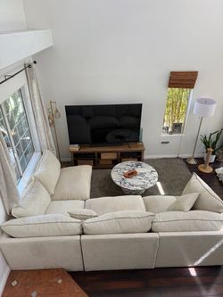 Living spaces modular boucle couch