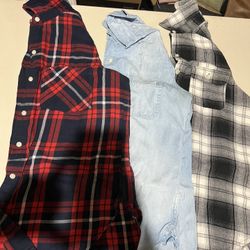 Medium Flannel Cardigan Tops 