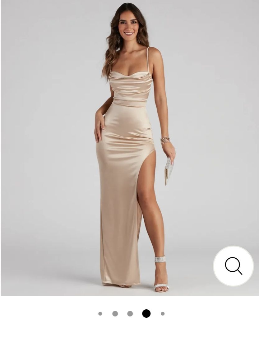 Satin Champagne Dress