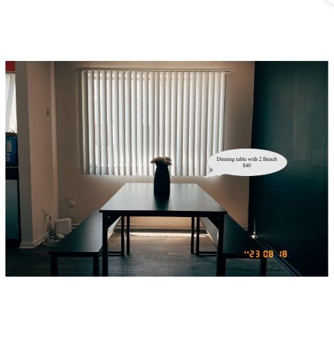 Dining Table With 2 Benches