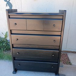 Rustic Black Dresser 44"H 32"W 16"D