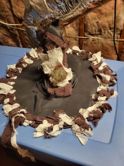 Halloween Witch Hat with Burlap Trim