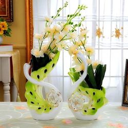 Swan Porcelain Vases (New On Box)