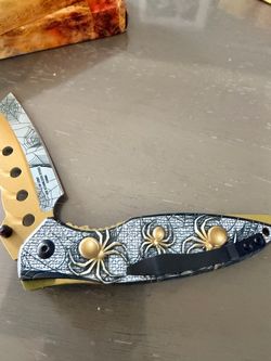 Spider Design Folding Pocket Knife