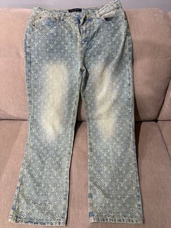 🔥 Louis Vuitton Bleach Effect Monogram Denim Pants 🔥