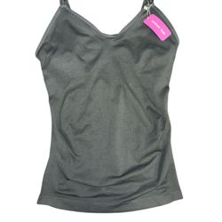 NEW Nursing Cami, Tank Top With Built In Shelf Bra, Size L Gray Color.