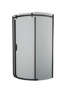 Delta 38 in. W x 72 in. H Round Sliding Frameless Corner Shower Enclosure in Matte Black with Tinted Glass