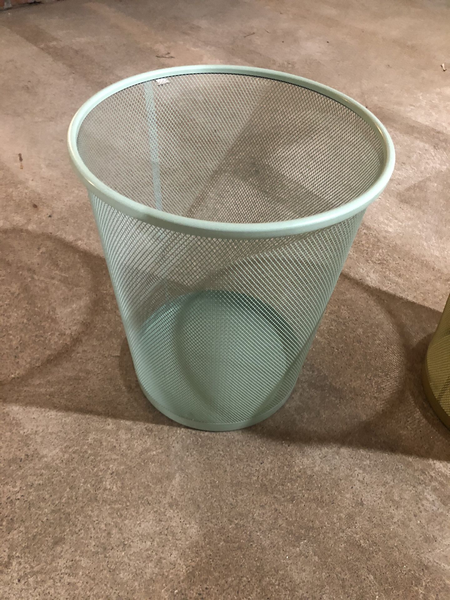 Two Round Mesh Wastebasket Recycling Bin trash can