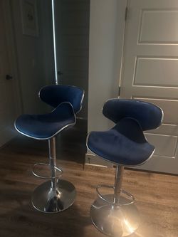 Blue Velvet Barstools