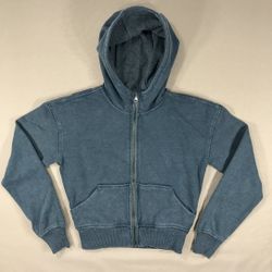 90 Degree Reflex Blue Hooded Full Zip Jacket Thumb Hole Pockets Size Small