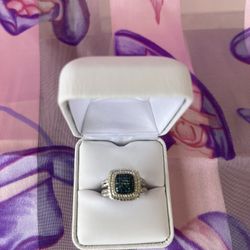 Affinity Blue Diamond Double Cable Cocktail Ring Size 5