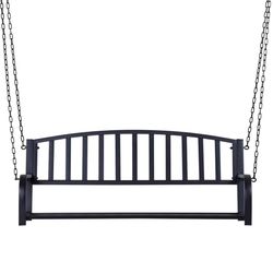Outsunny Metal Hanging Porch Swing, 528lb Weight Capacity, Black