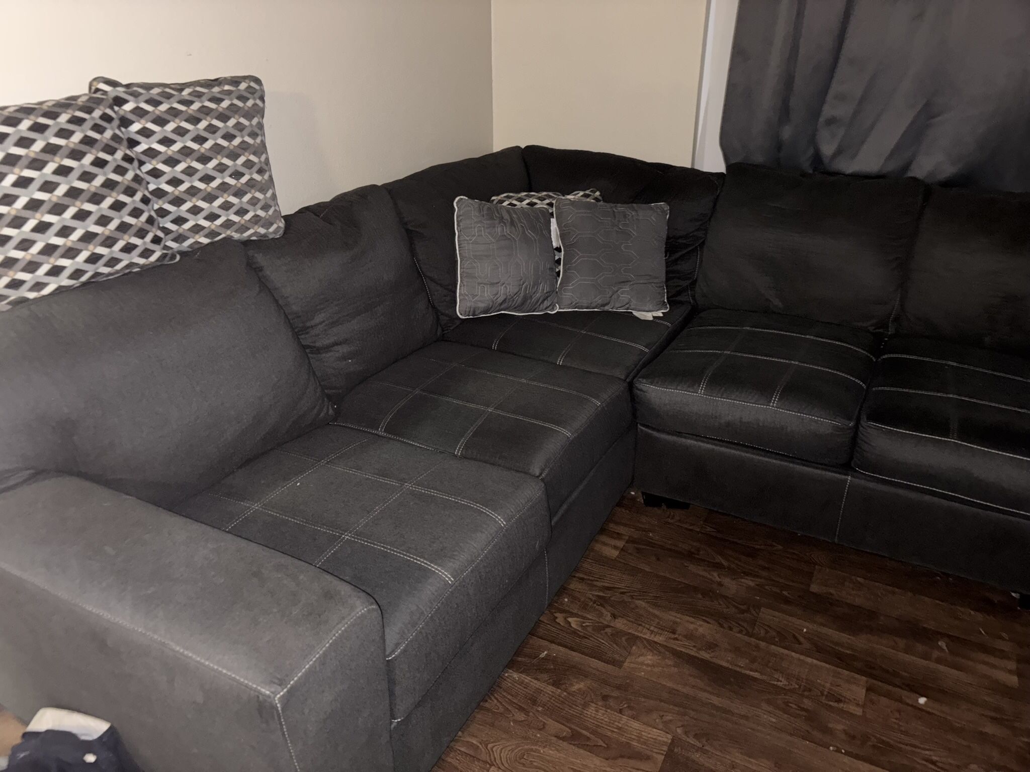 Sectional Set Like New Not Stained , Blue Grey Denim Color